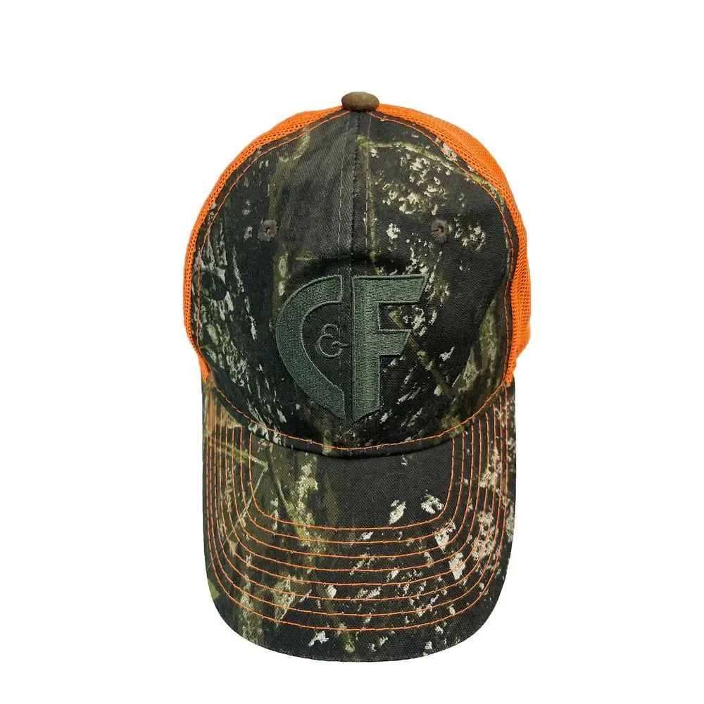 Cap Hat Camo Neon Orange Mesh C&F(bank) Embroidered Adjustable‎